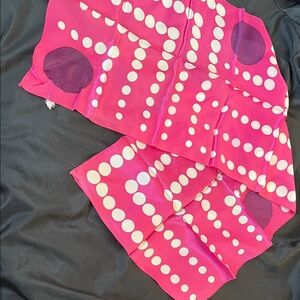 Vtg Retro Circles Dots Pattern Scarf Rectangular Acetate Japan MCM 42.5” X 14.5”